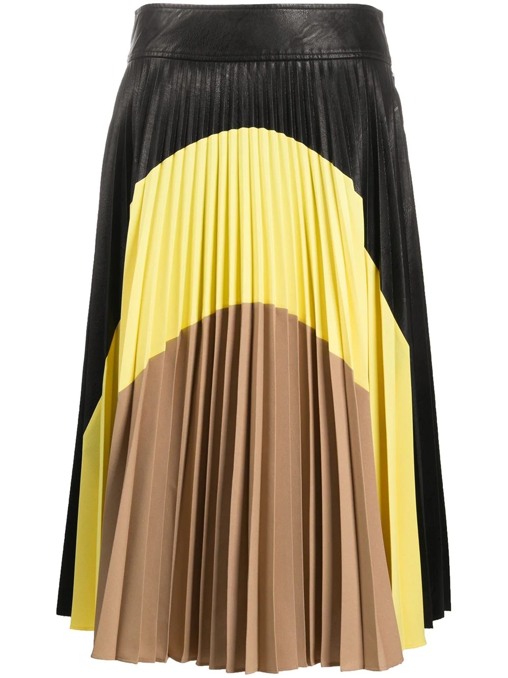 colour-block pleated midi-skirt - 1