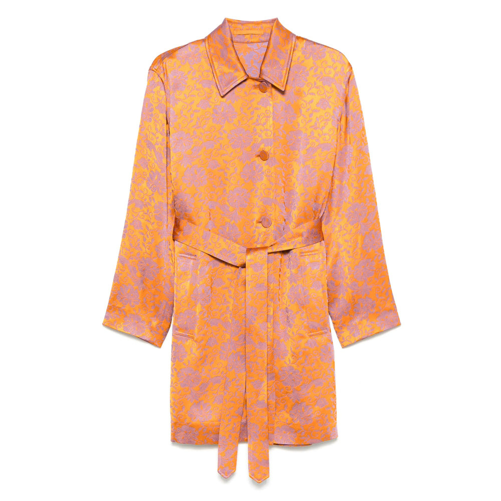 Dries Van Noten Orange Coats - Single Breasted Coats Women - 1