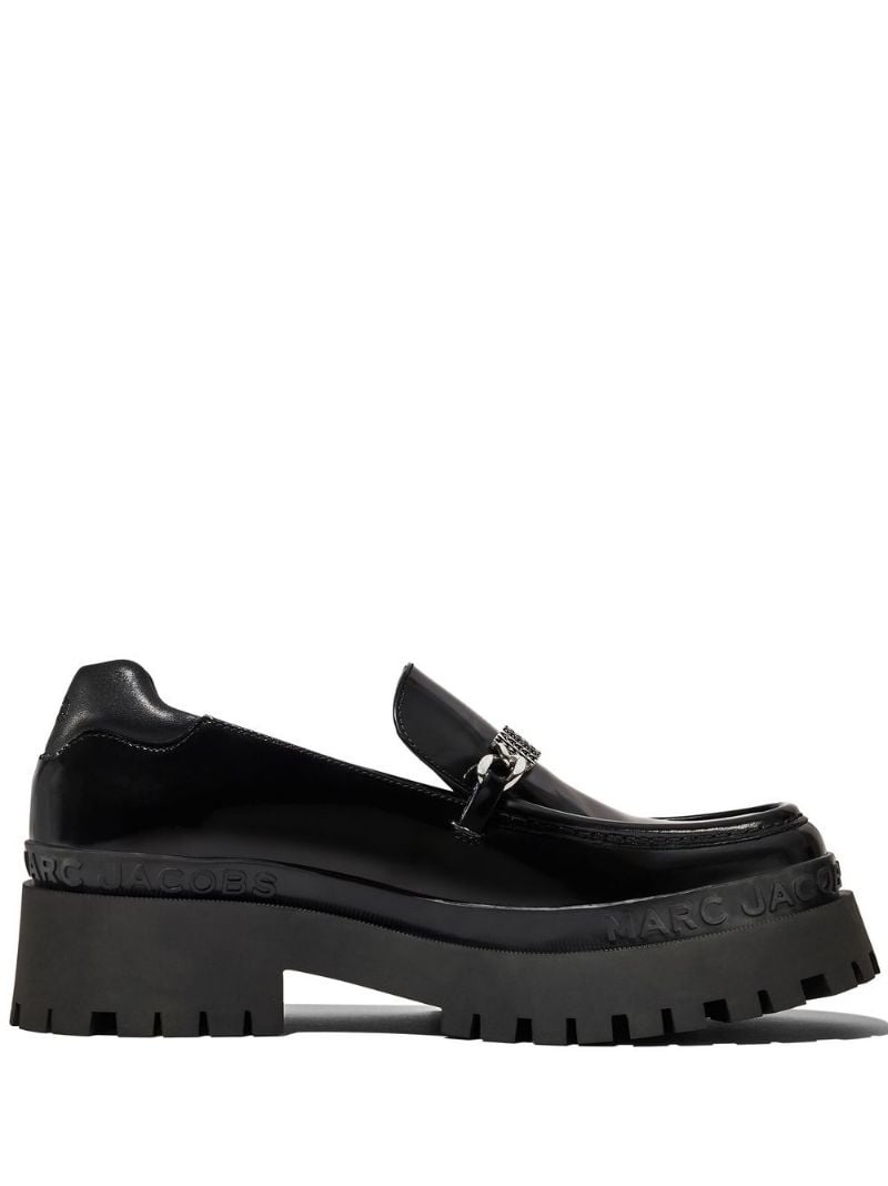 leather platform loafers - 1