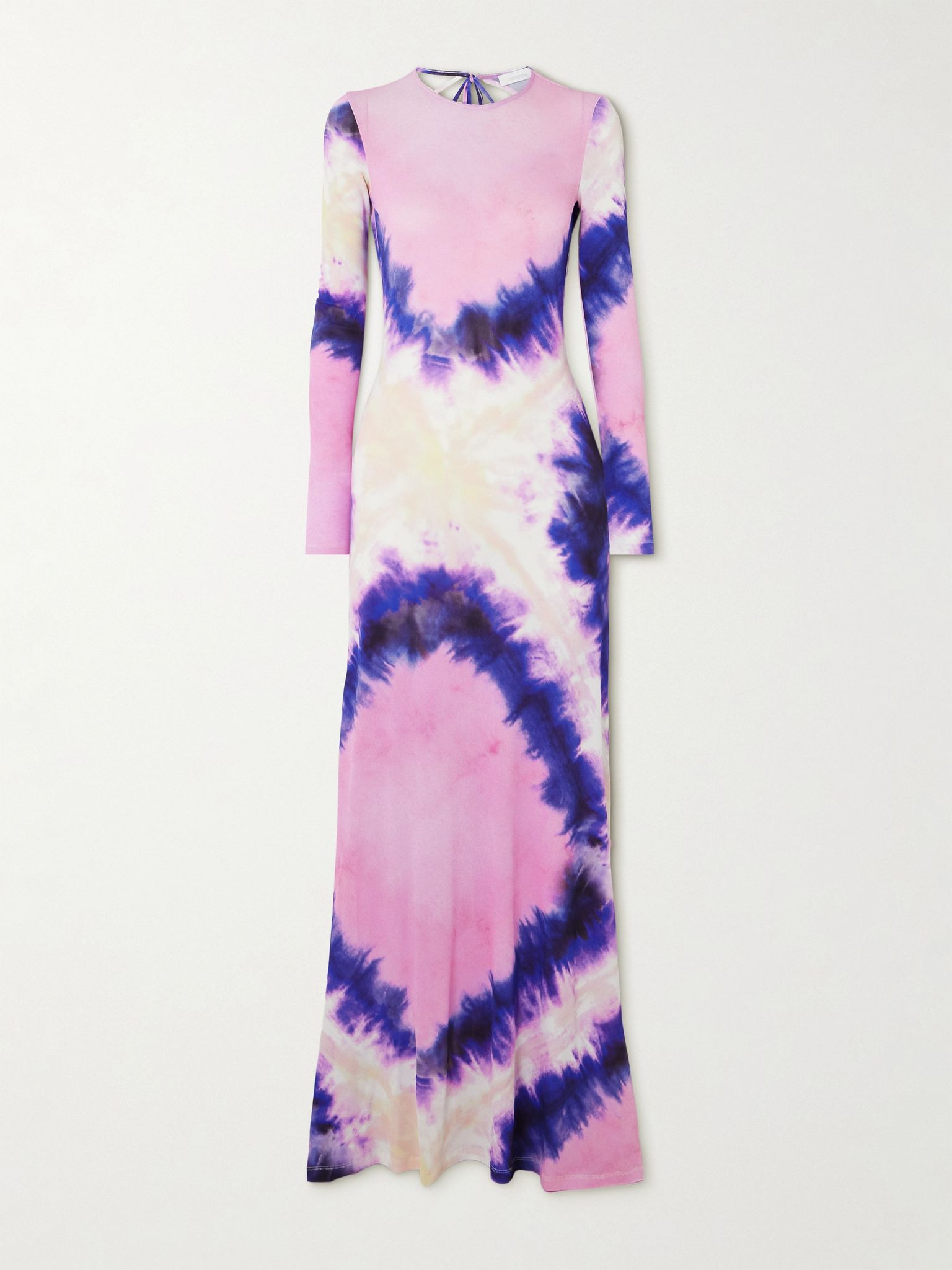 Open-back tie-dyed stretch-crepe maxi dress Pink - 1
