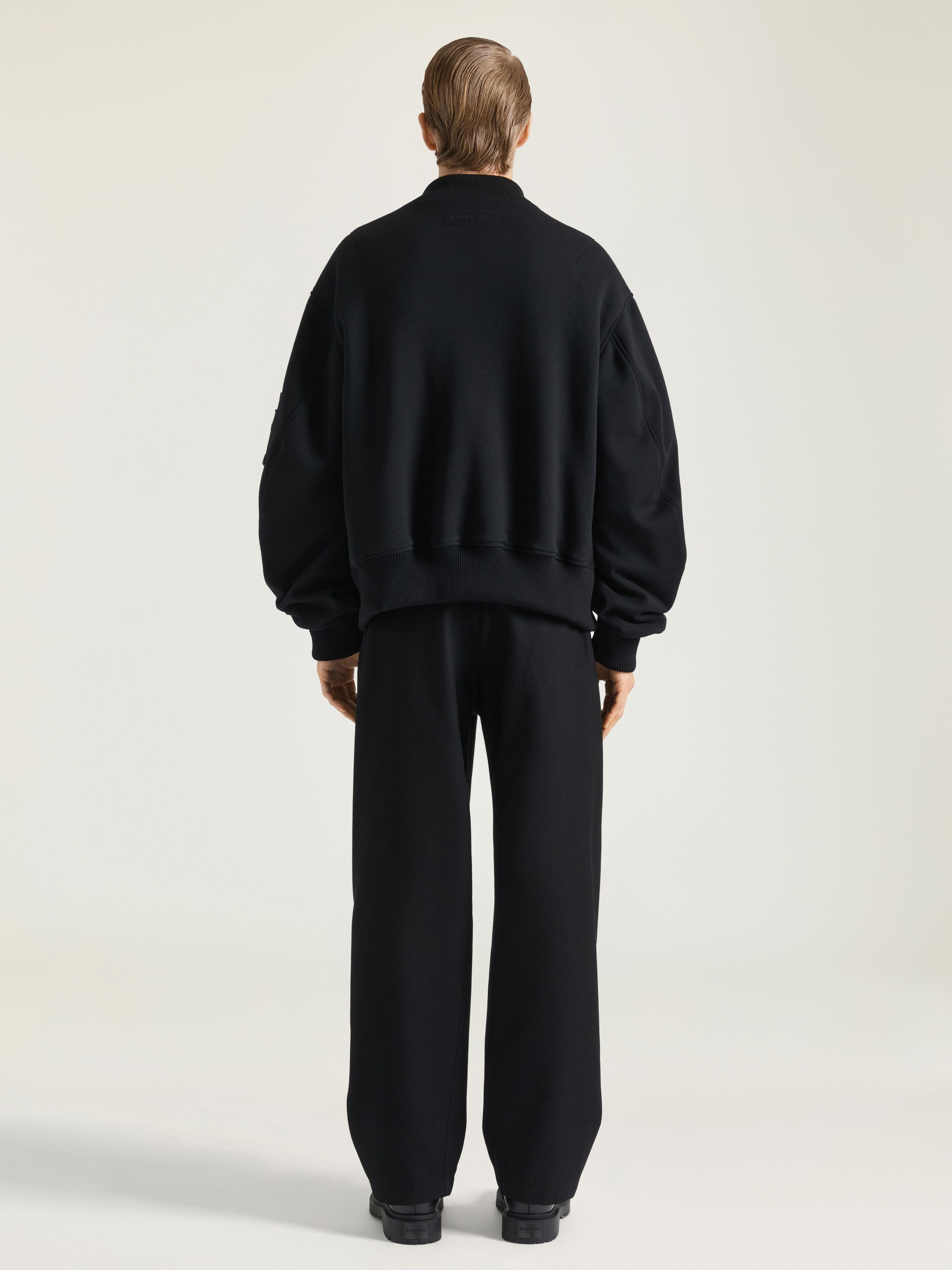 BOMBER IN NAPPA LEATHER AND WOOL - 4