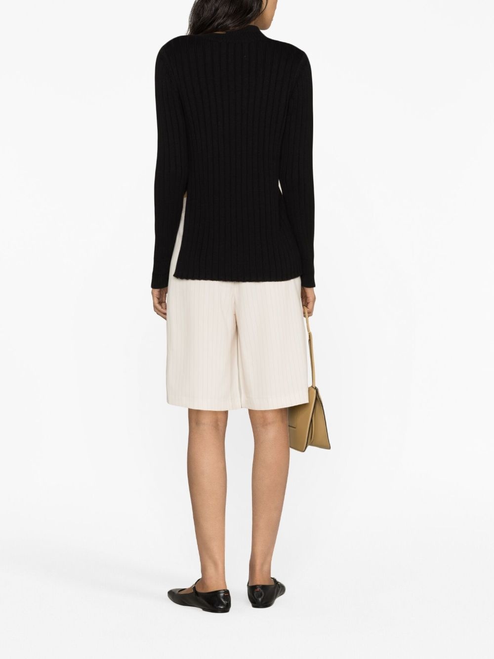 cut-out ribbed-knit jumper - 4