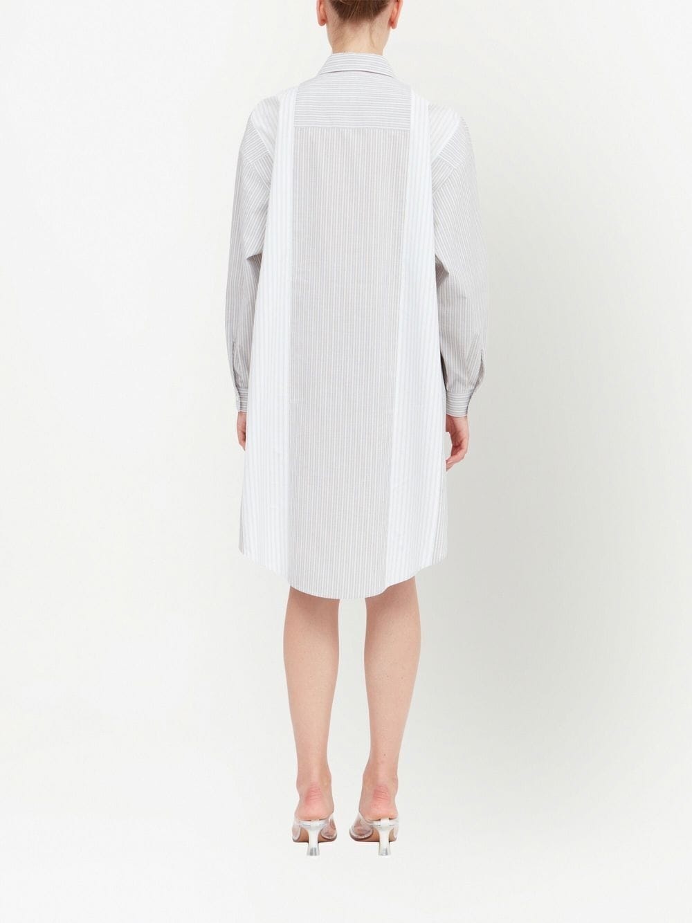 panelled pinstripe shirt dress - 4