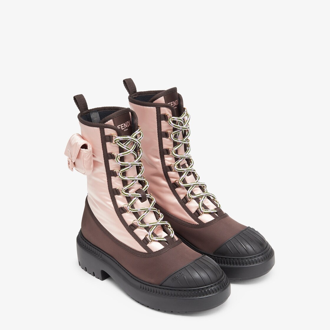 Pink nylon biker boots - 4