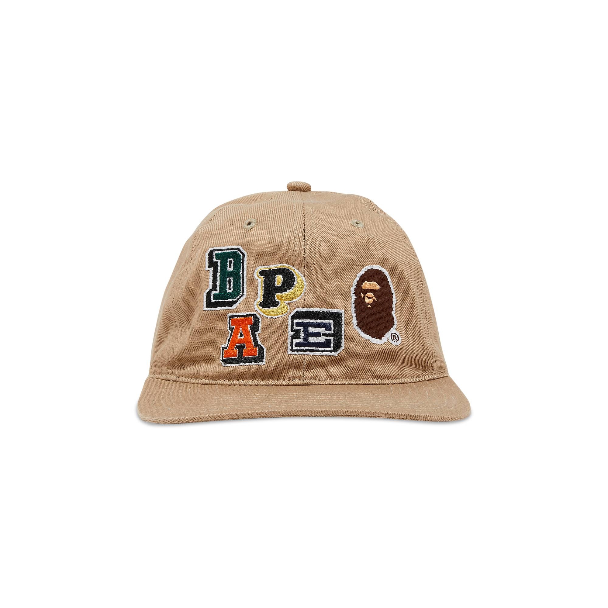 BAPE Multi Fonts Patch Panel Cap 'Beige' - 1