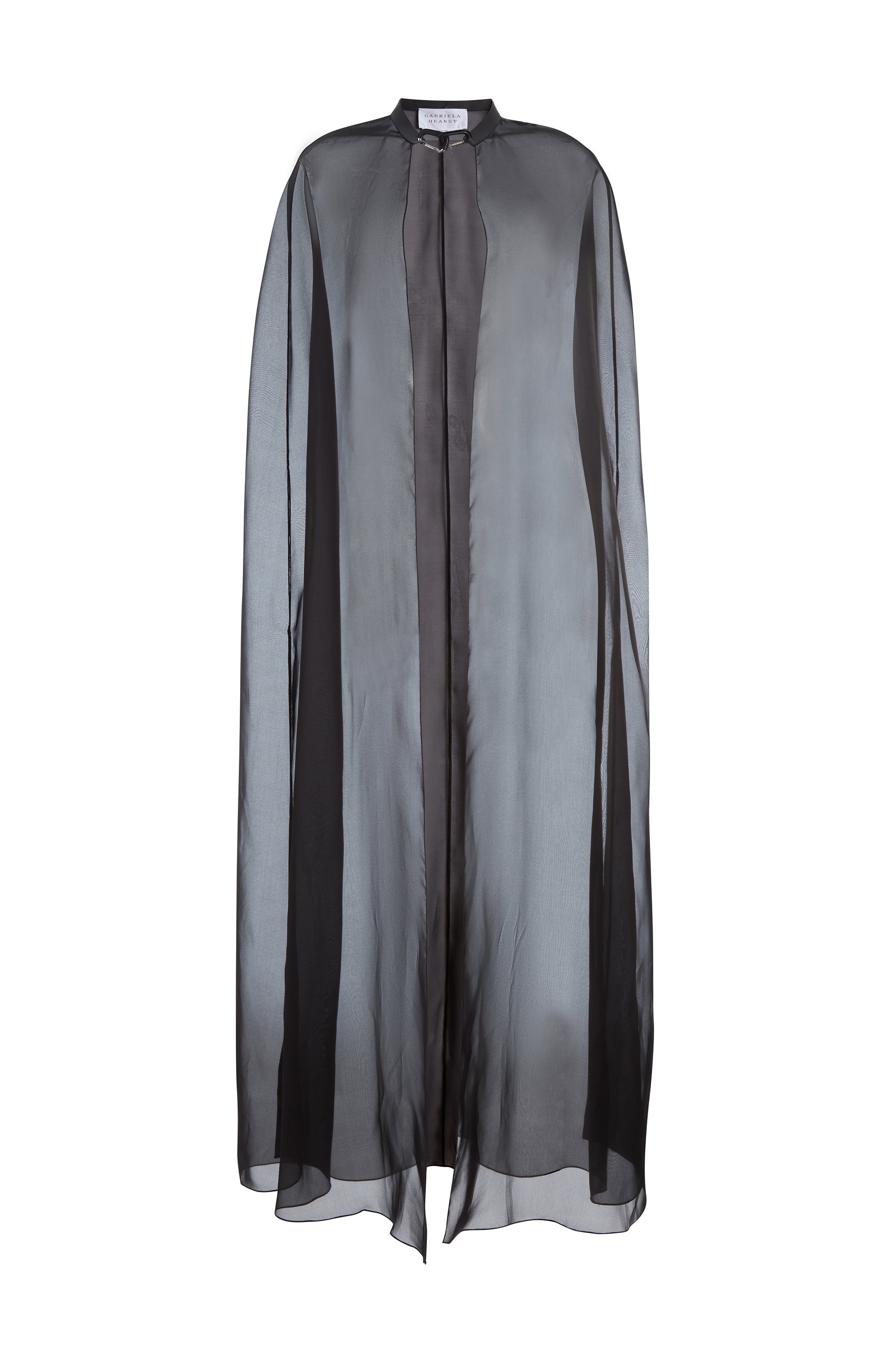 Rowena Sheer Cape in Black Silk Organza - 1