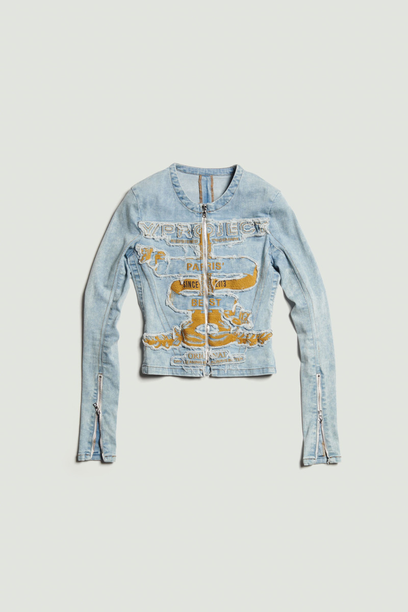 Fitted Paris' Best Zip Denim Jacket 1