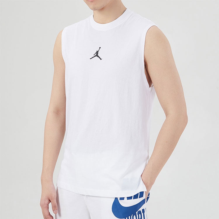 Air Jordan Training Sports Quick-dry Knit Round Collar Vest Men's White DC3237-100 - 4