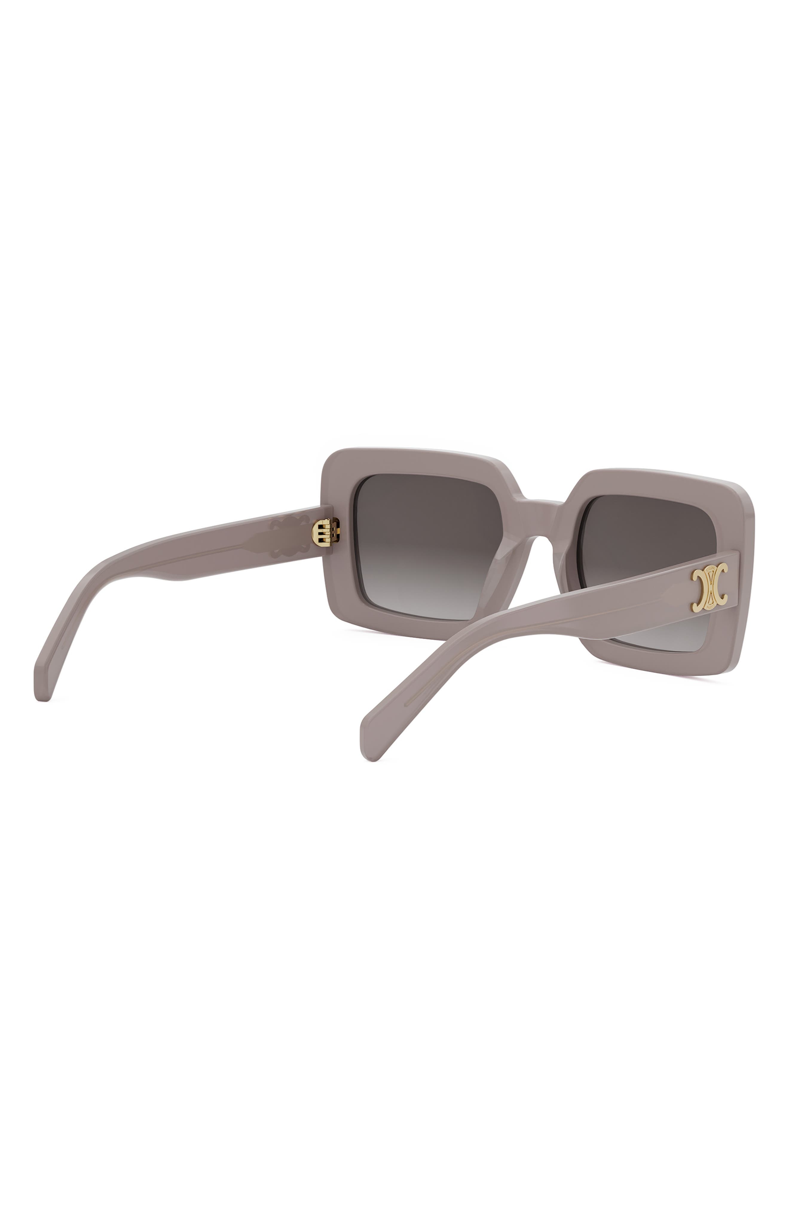 CELINE Triomphe 56mm Square Sunglasses in Shiny Light Brown /Brown at Nordstrom - 4
