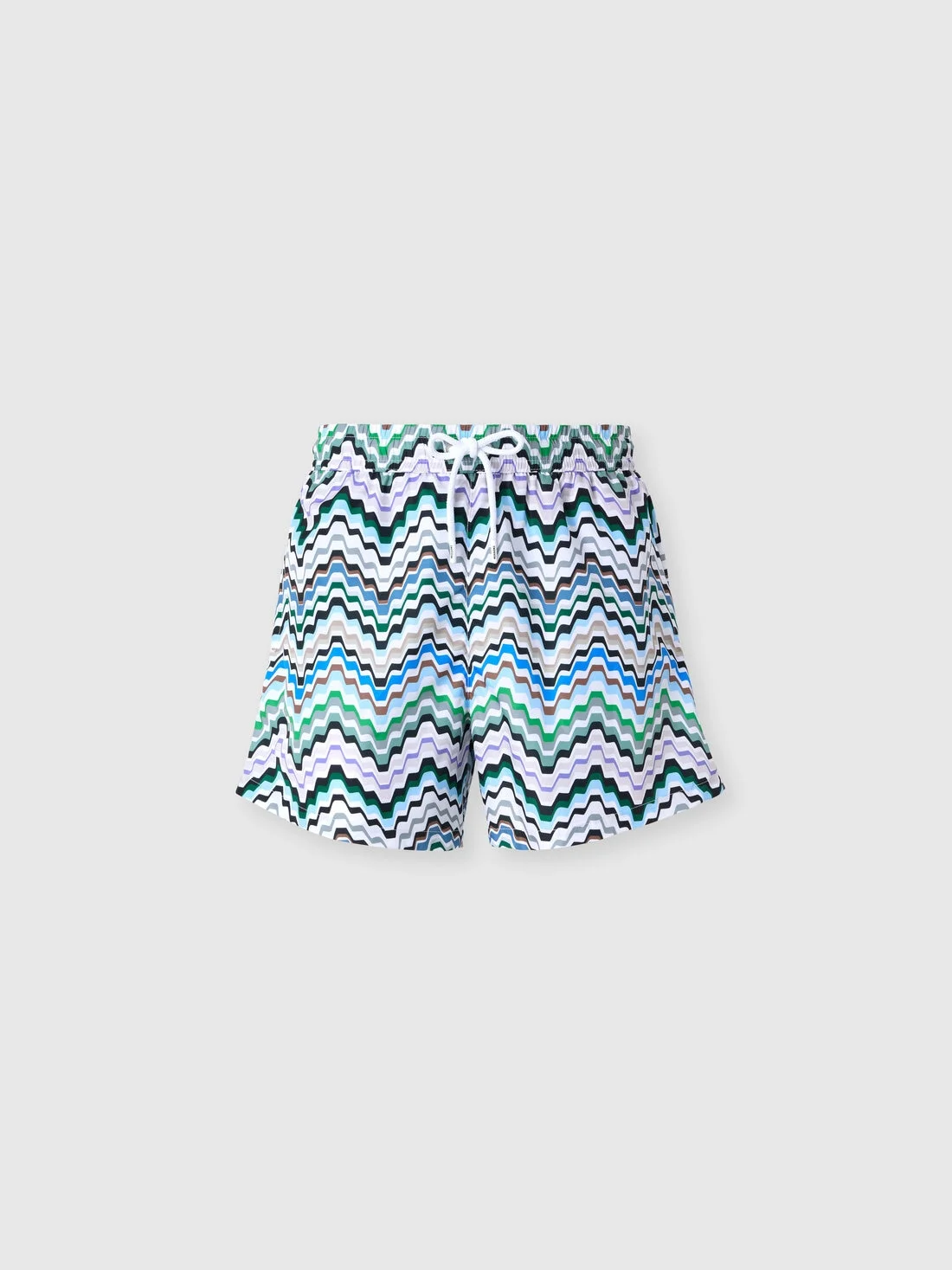 Printed swim shorts with pockets - 1