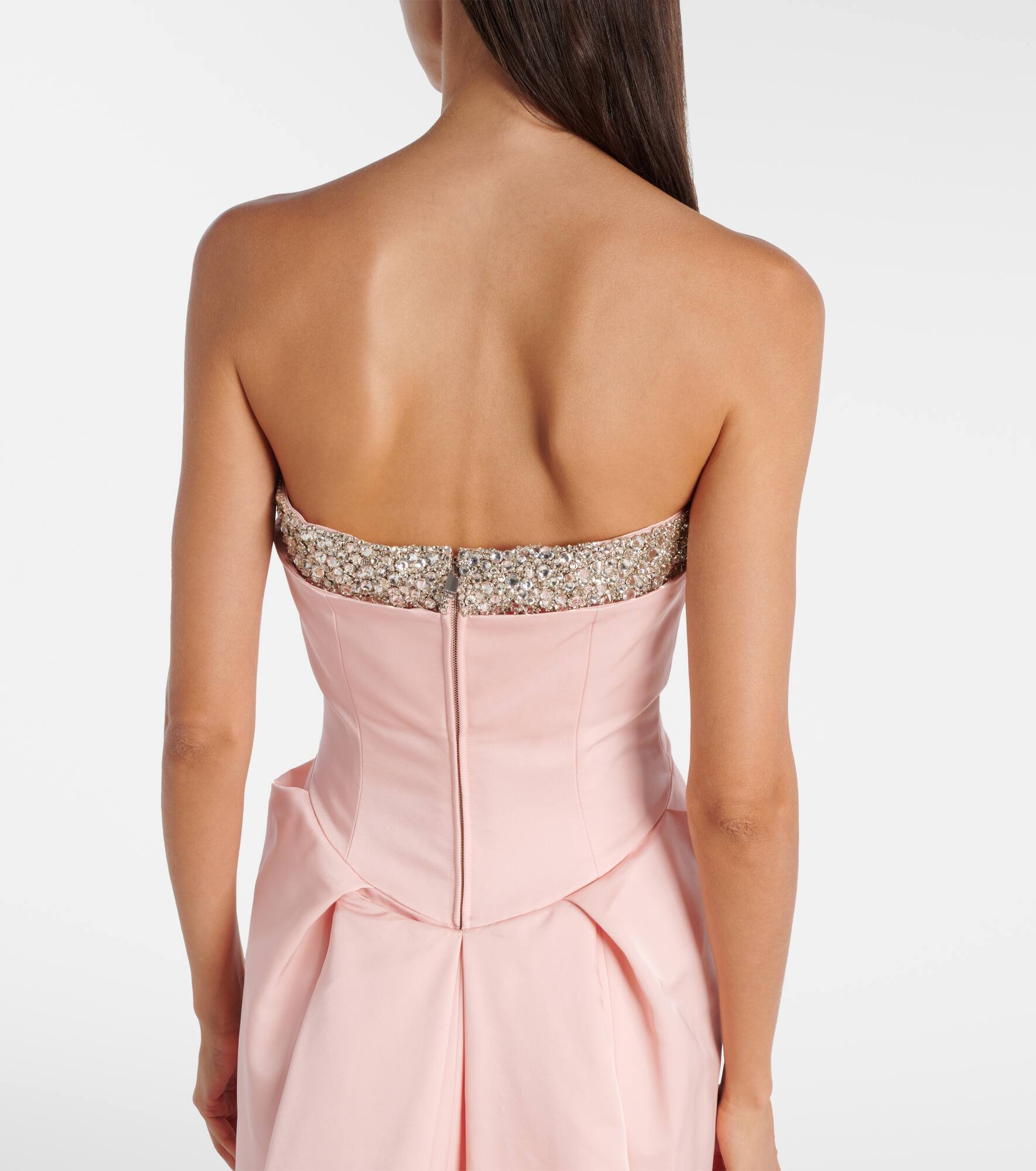 Crystal-embellished duchess satin gown - 6
