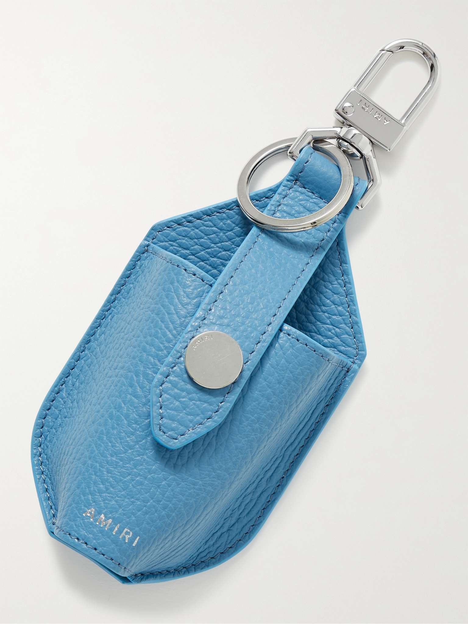 Full-Grain Leather Hand Sanitiser Pouch Key Fob - 1