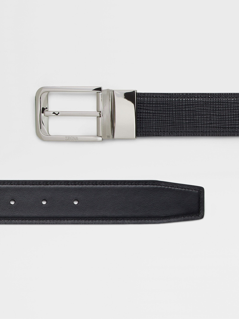 ZEGNA BLACK REVERSIBLE LEATHER BELT outlook