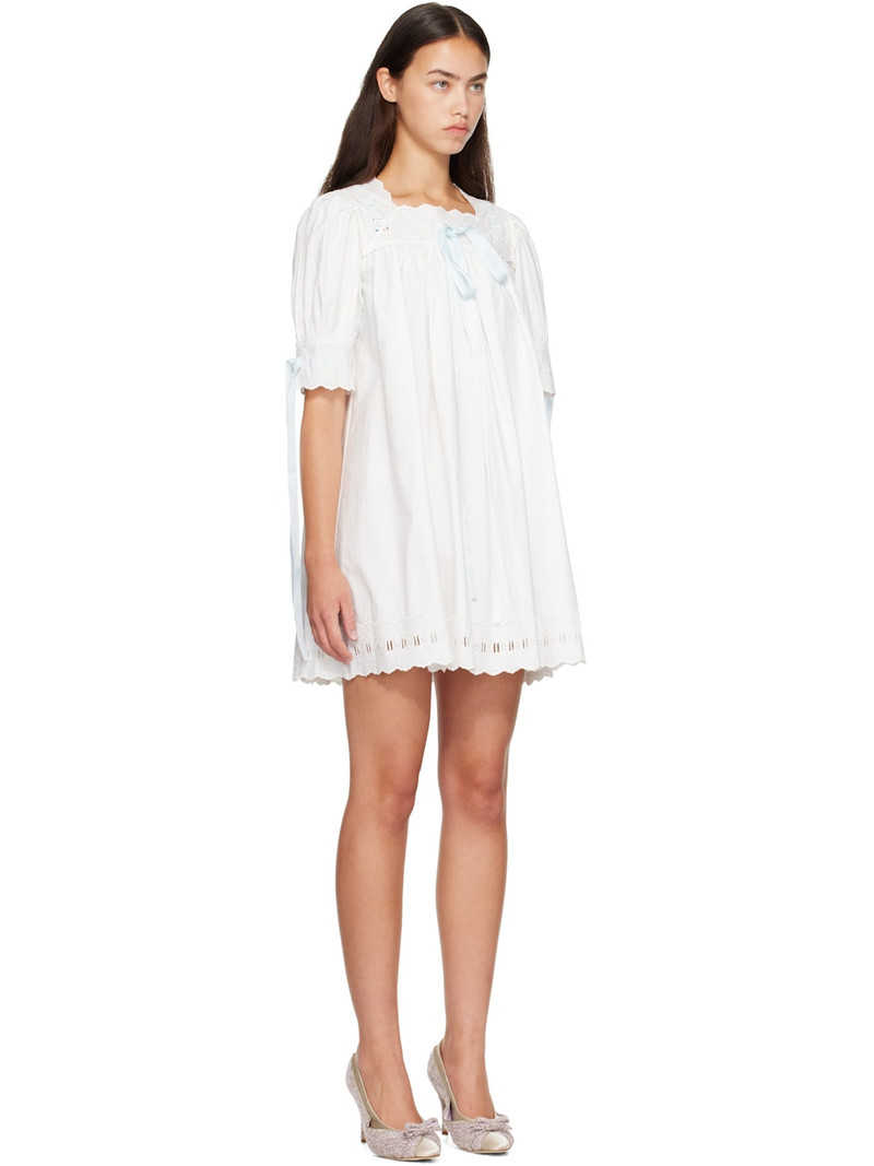 White & Blue Daikon Minidress 2