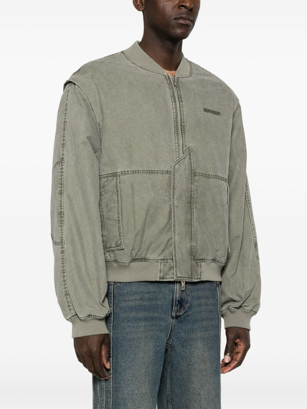 Inset sleeve bomber jacket - 3