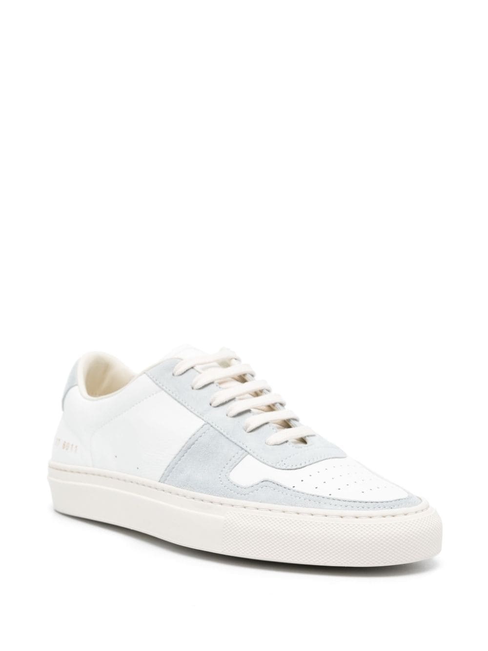 panelled leather sneakers - 2