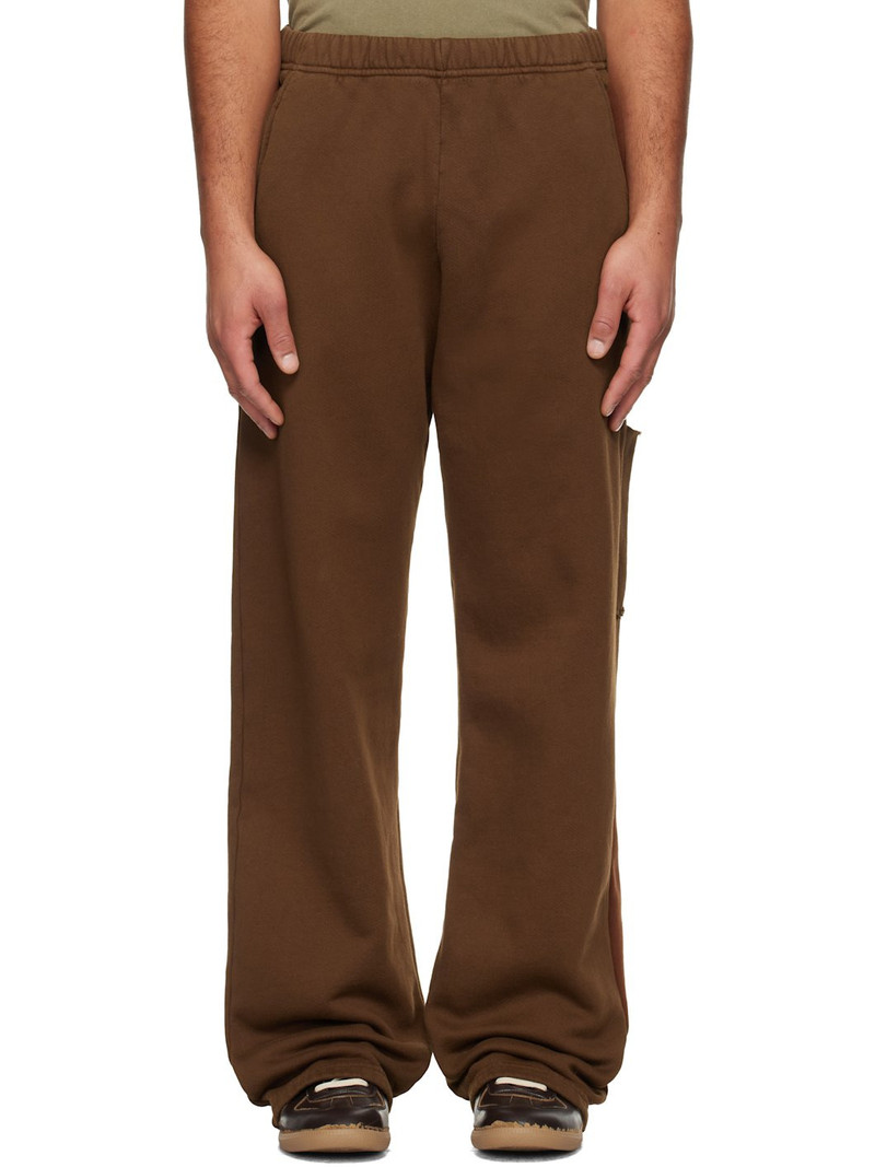 Brown Heavyweight Utility Puddle Sweatpants 1