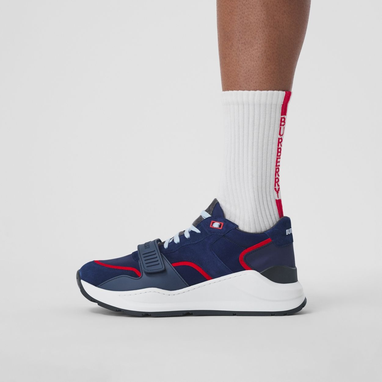 Suede, Leather and Mesh Sneakers - 4