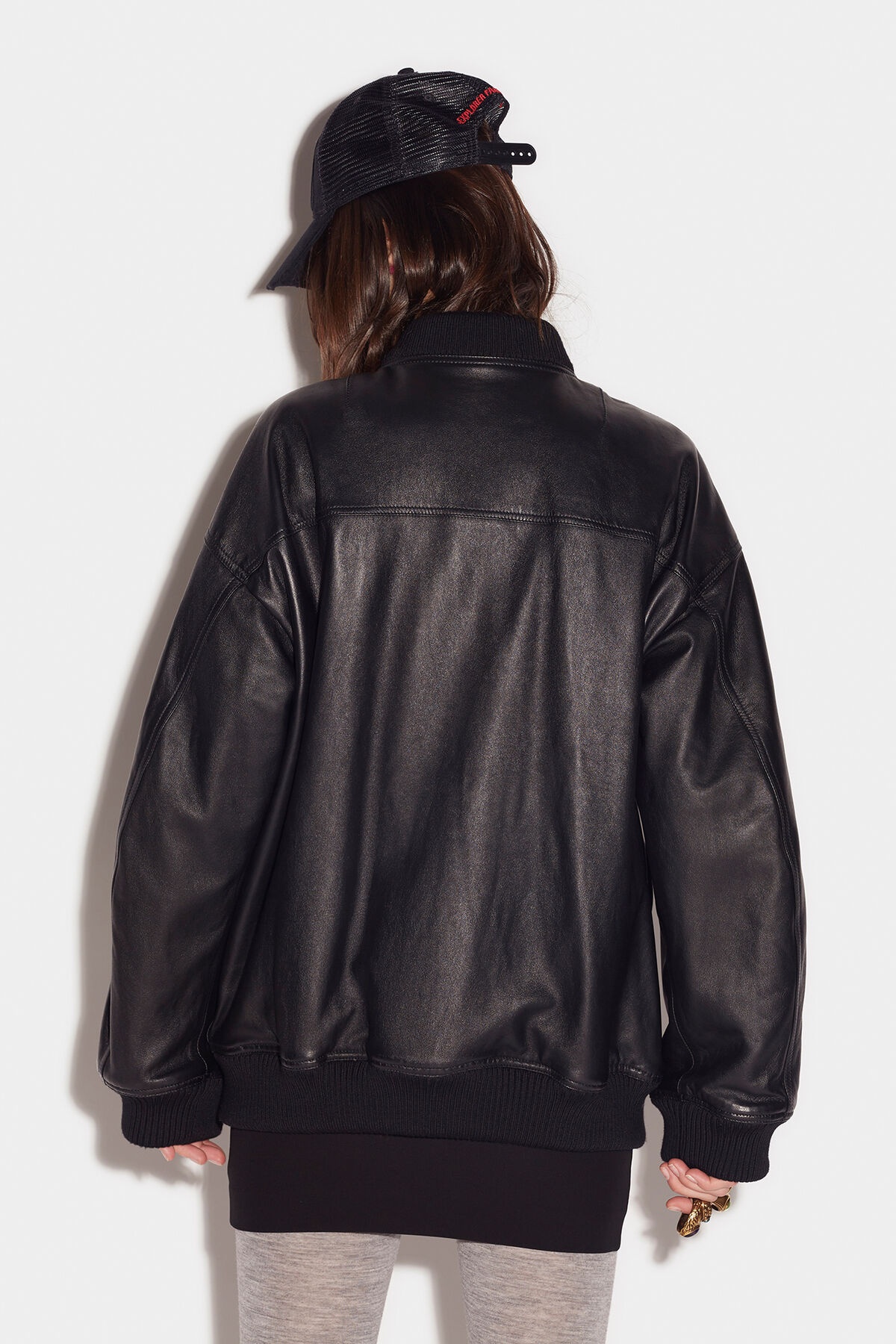 D2 LEATHER ZIPPED BOMBER - 2
