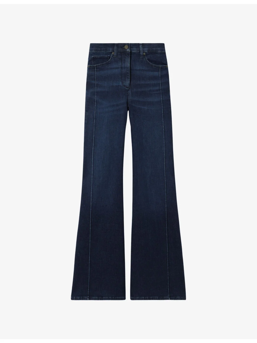 Heather wide-leg high-rise stretch-denim jeans - 1