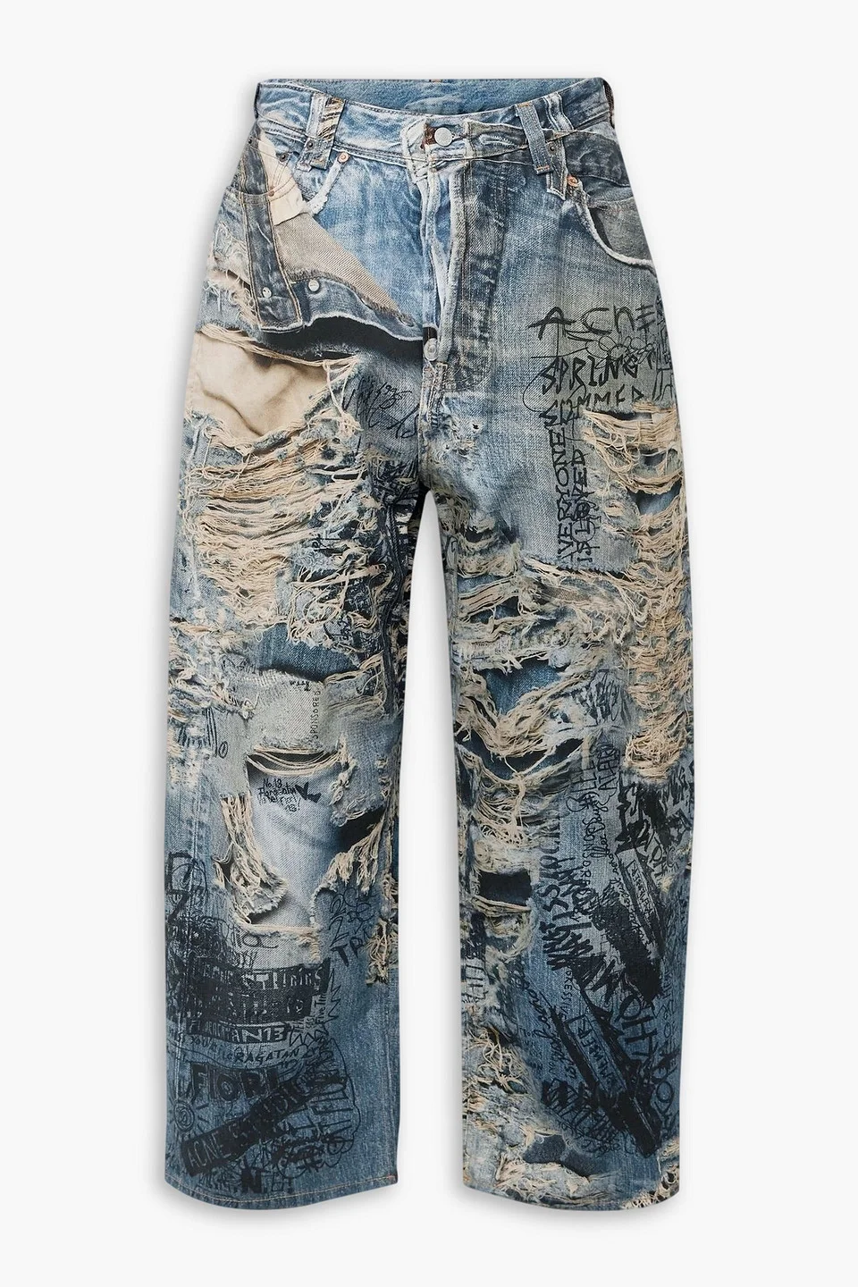 Wide-leg printed jeans - 1