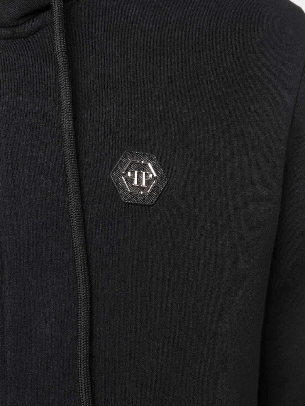 logo patch fleece hoodie - 5