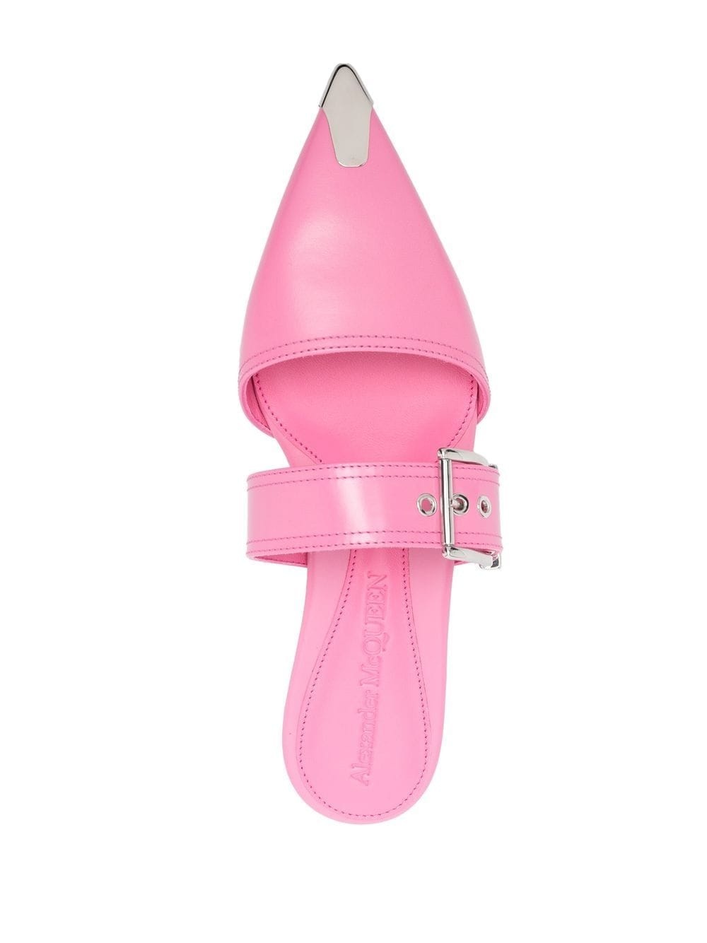 pointed leather mules - 4