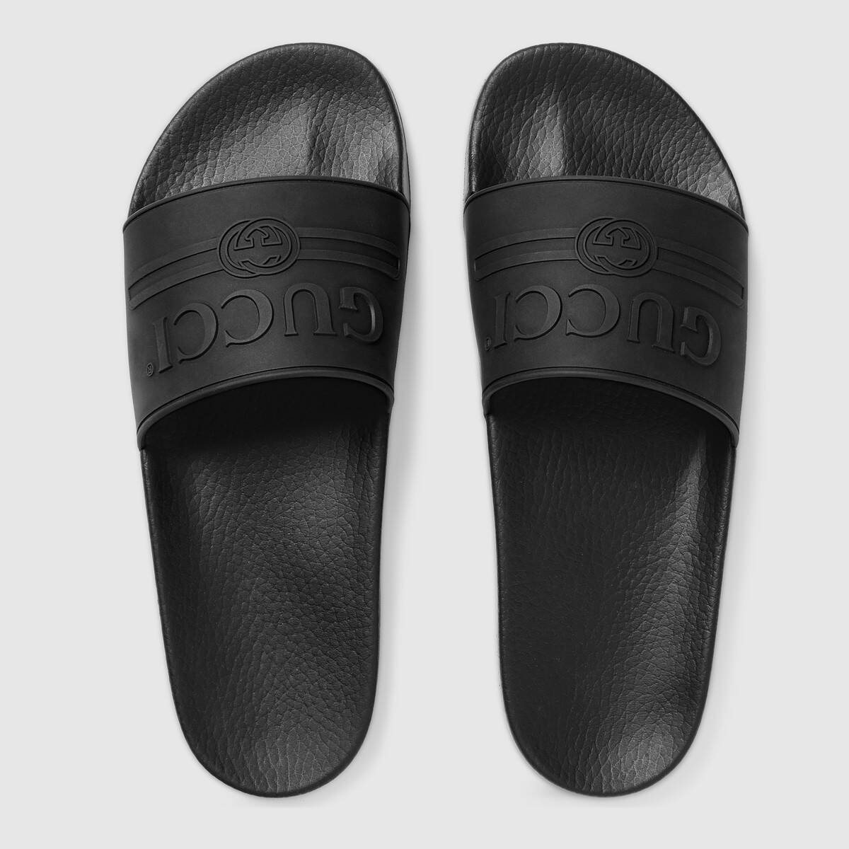 Gucci logo rubber slide sandal  - 3