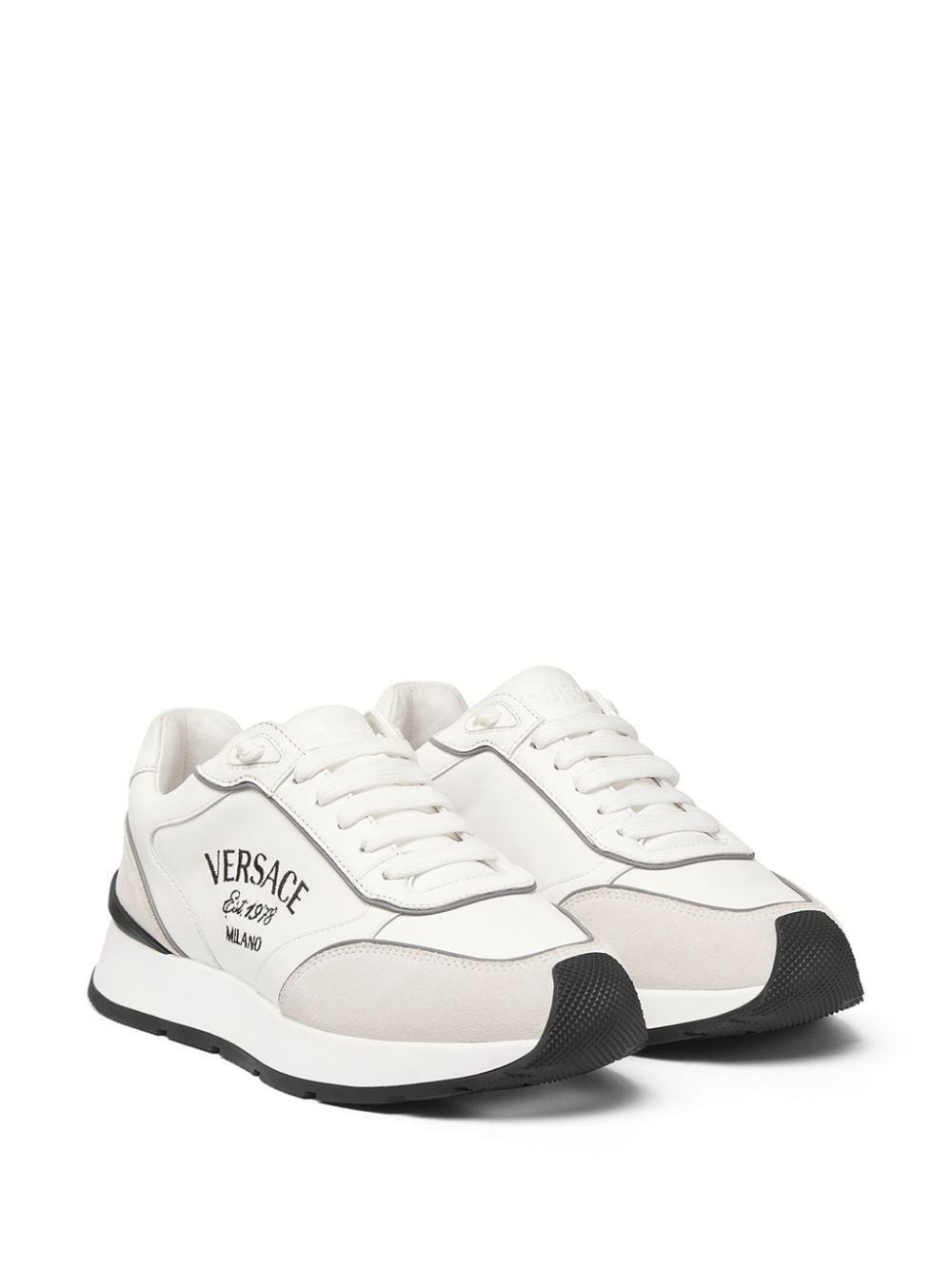 logo-embroidered panelled sneakers - 2