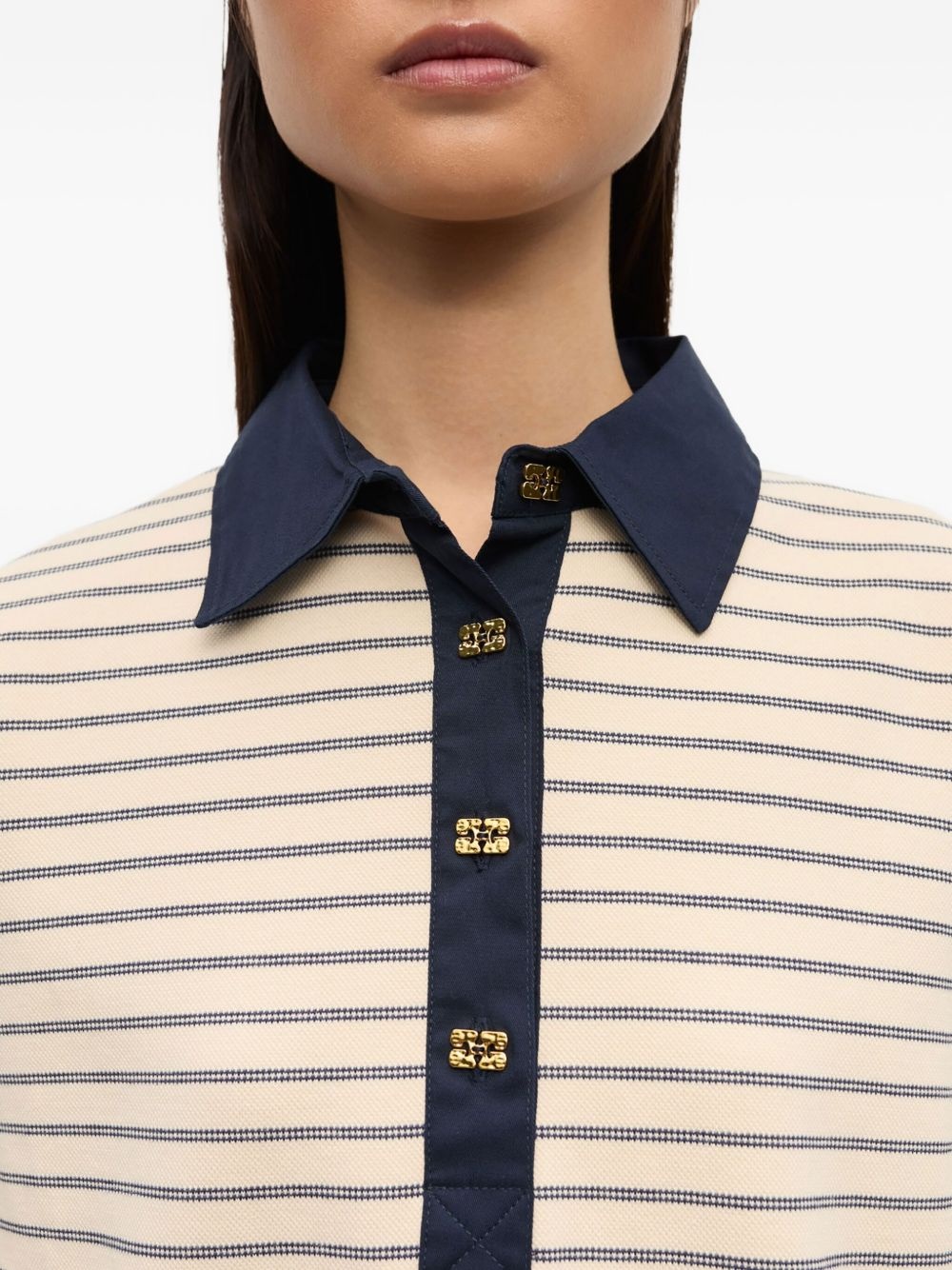 striped long-sleeve polo shirt - 5