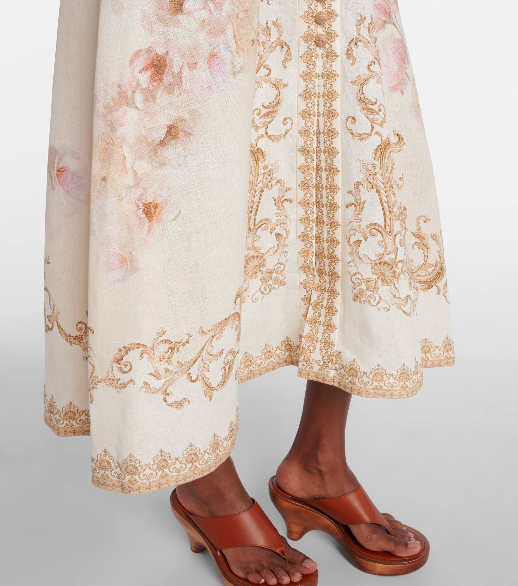 Hypnotic printed linen shirt dress - 6