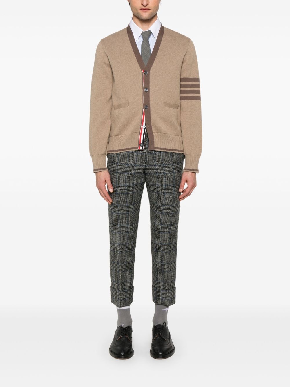 4-Bar stripe cotton cardigan - 2