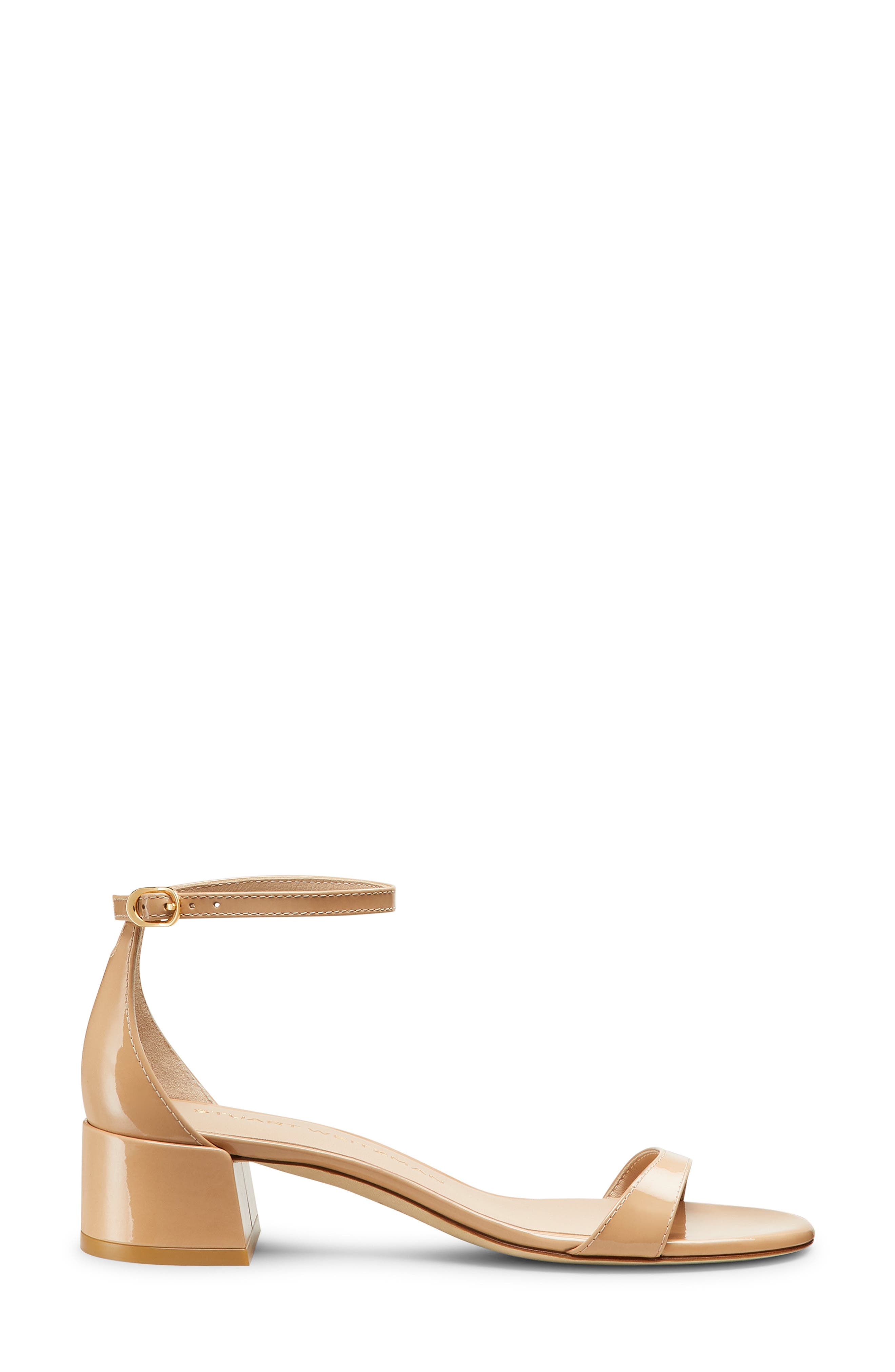 Stuart Weitzman Nudist Block 35 Ankle Strap Sandal in Adobe at Nordstrom - 3