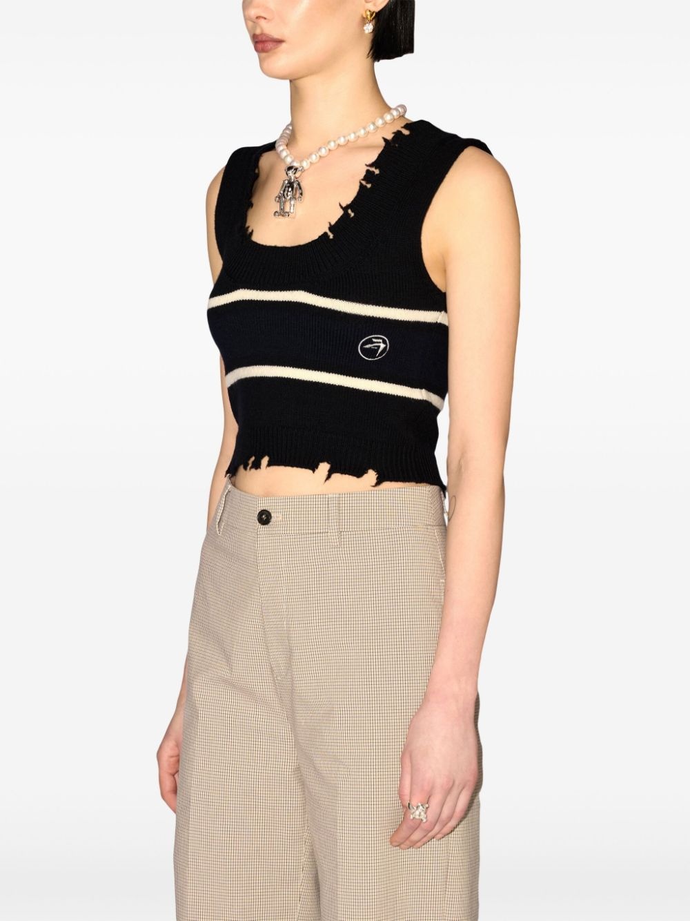 raw-cut knitted top - 4