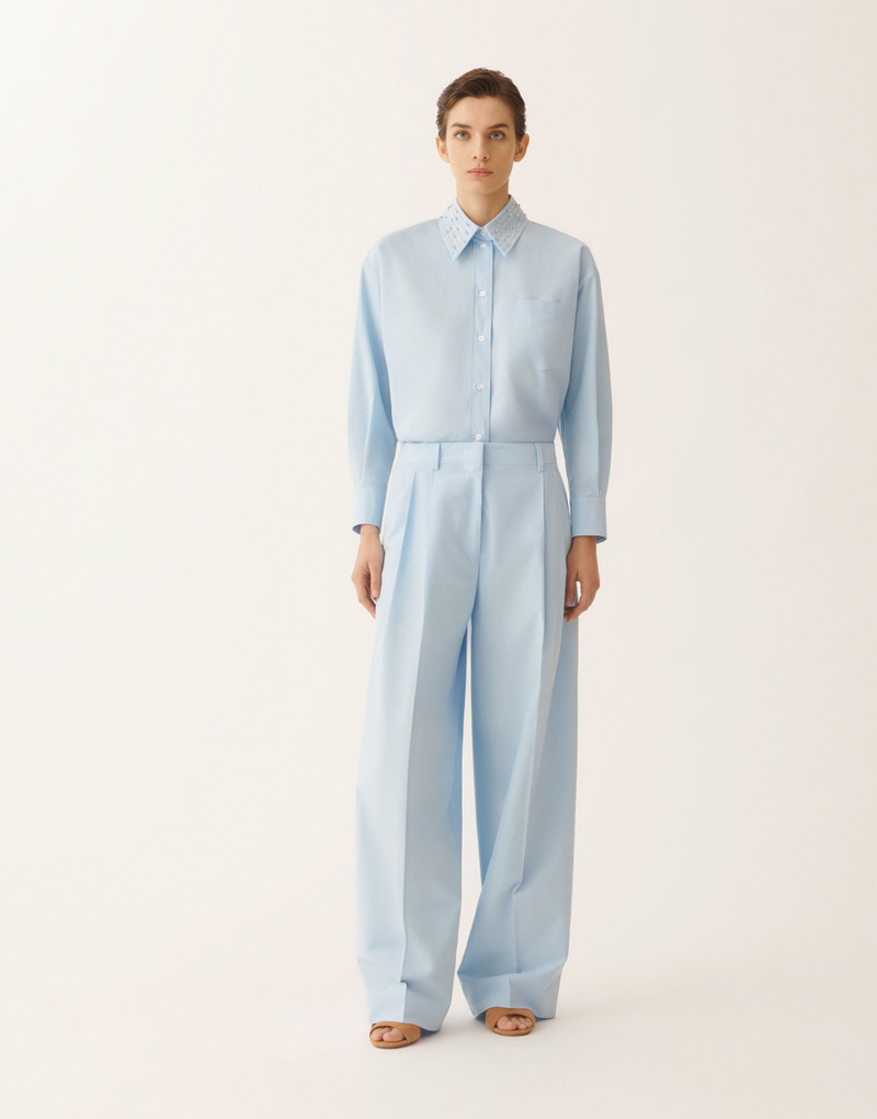 Sky blue poplin pants 3