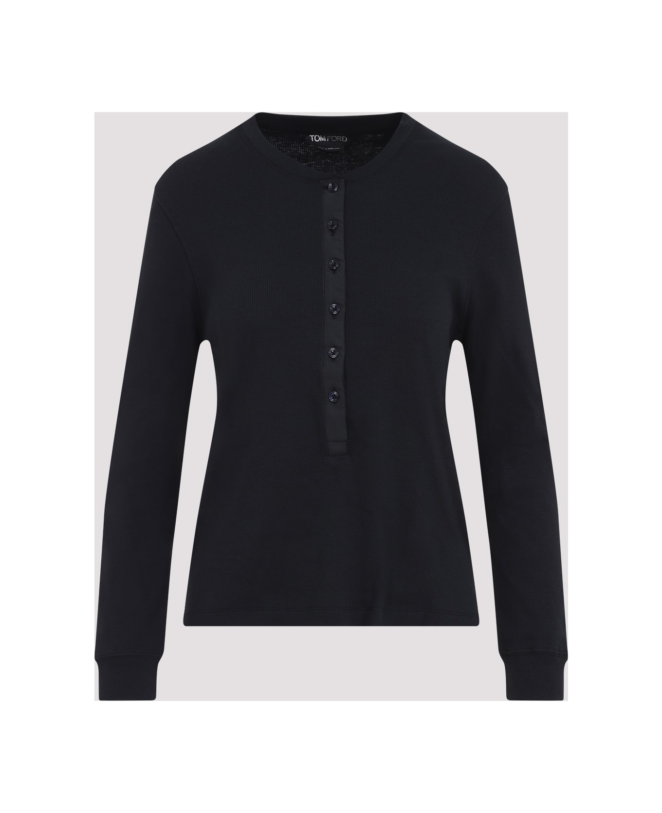 【Tom Ford】リブニットジャージ Henleyシャツ TOM FORD Henley T-shirt | italist | REVERSIBLE
