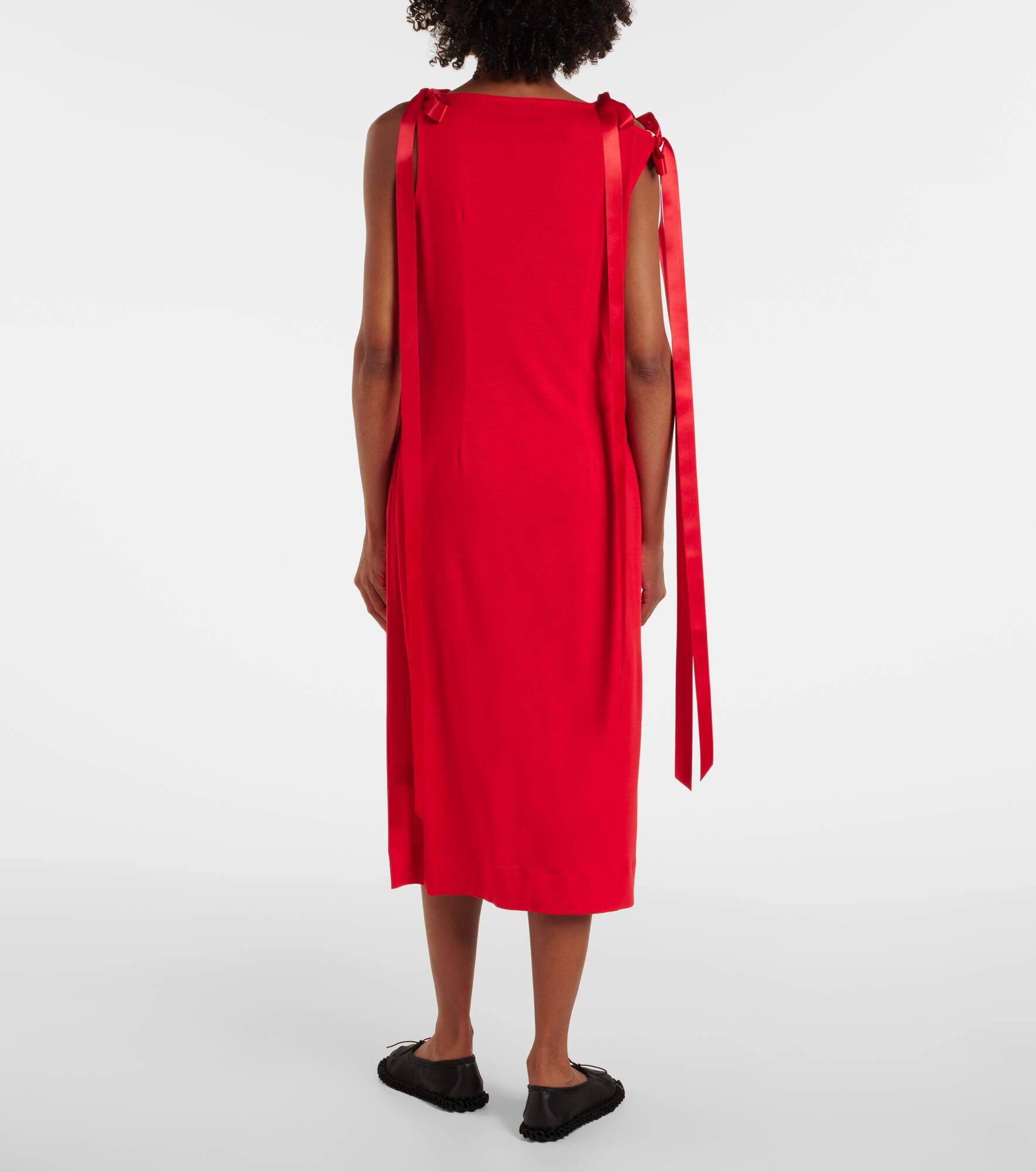Bow-detail jersey midi dress - 3