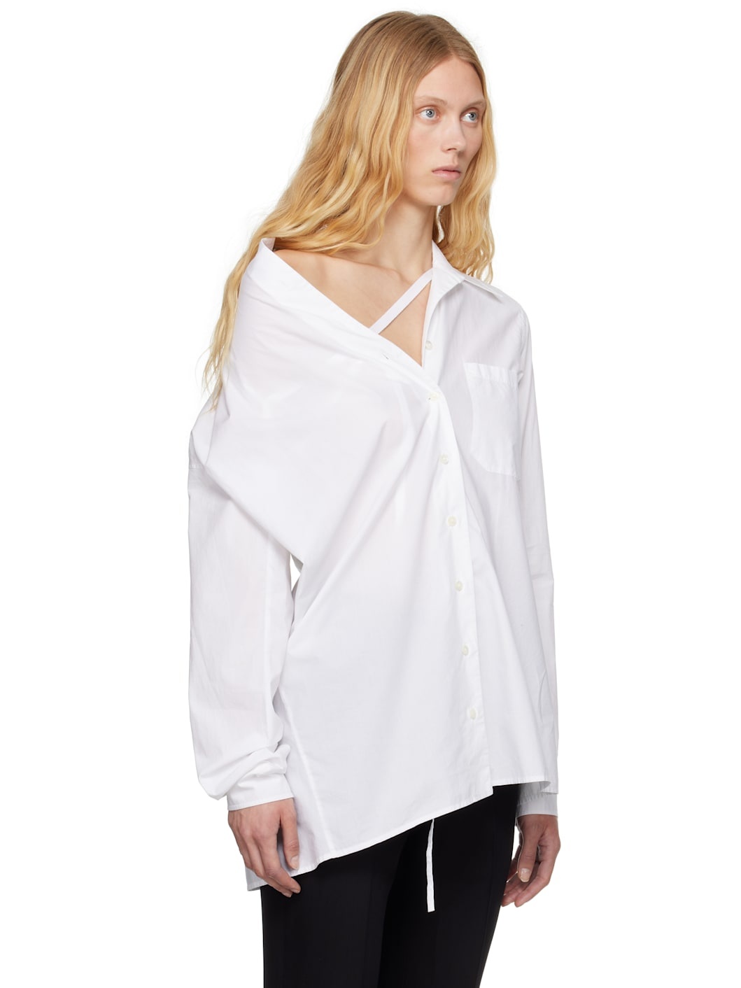 White Daria Drop Shoulder Shirt - 2