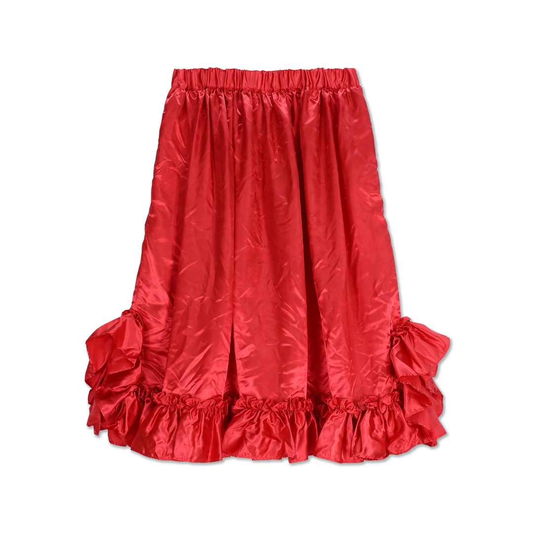 Ruffle-Hem Satin Skirt - 1