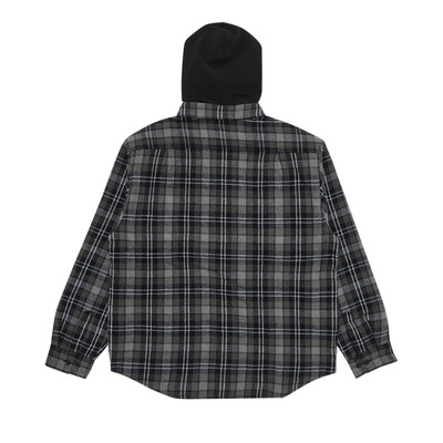 Supreme Supreme Tartan Flannel Hooded Shirt 'Black' outlook