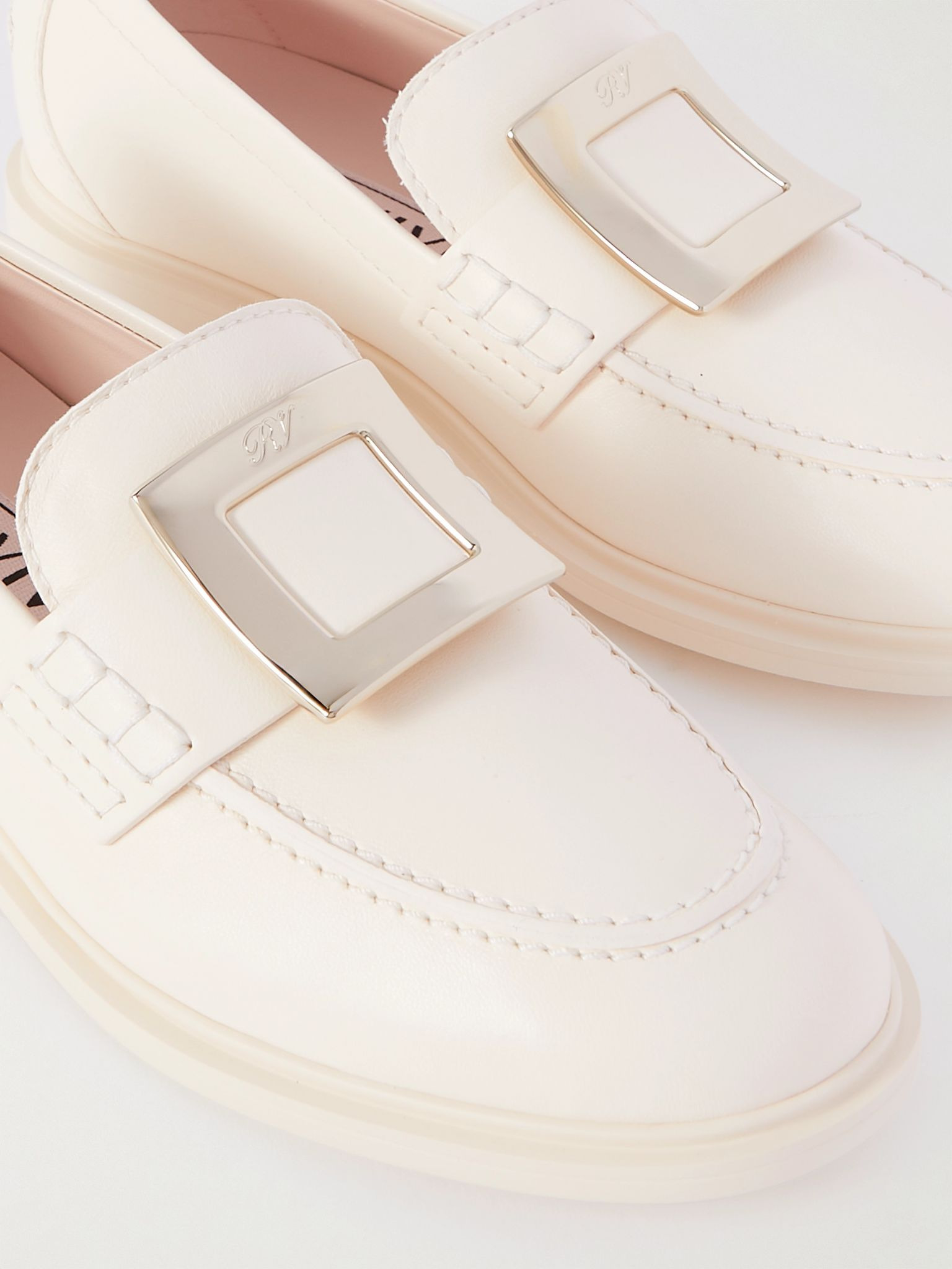 Summer leather loafers White - 4