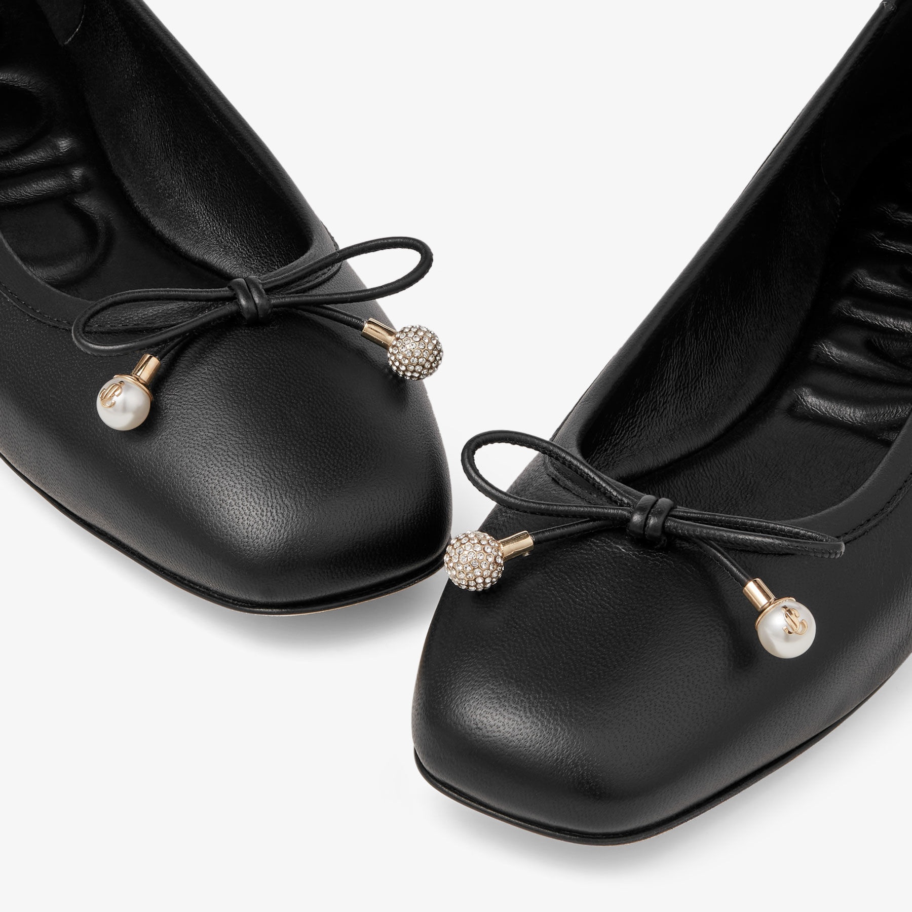 Elme Flat
Black Nappa Leather Flats with Pearl Embellishment - 3