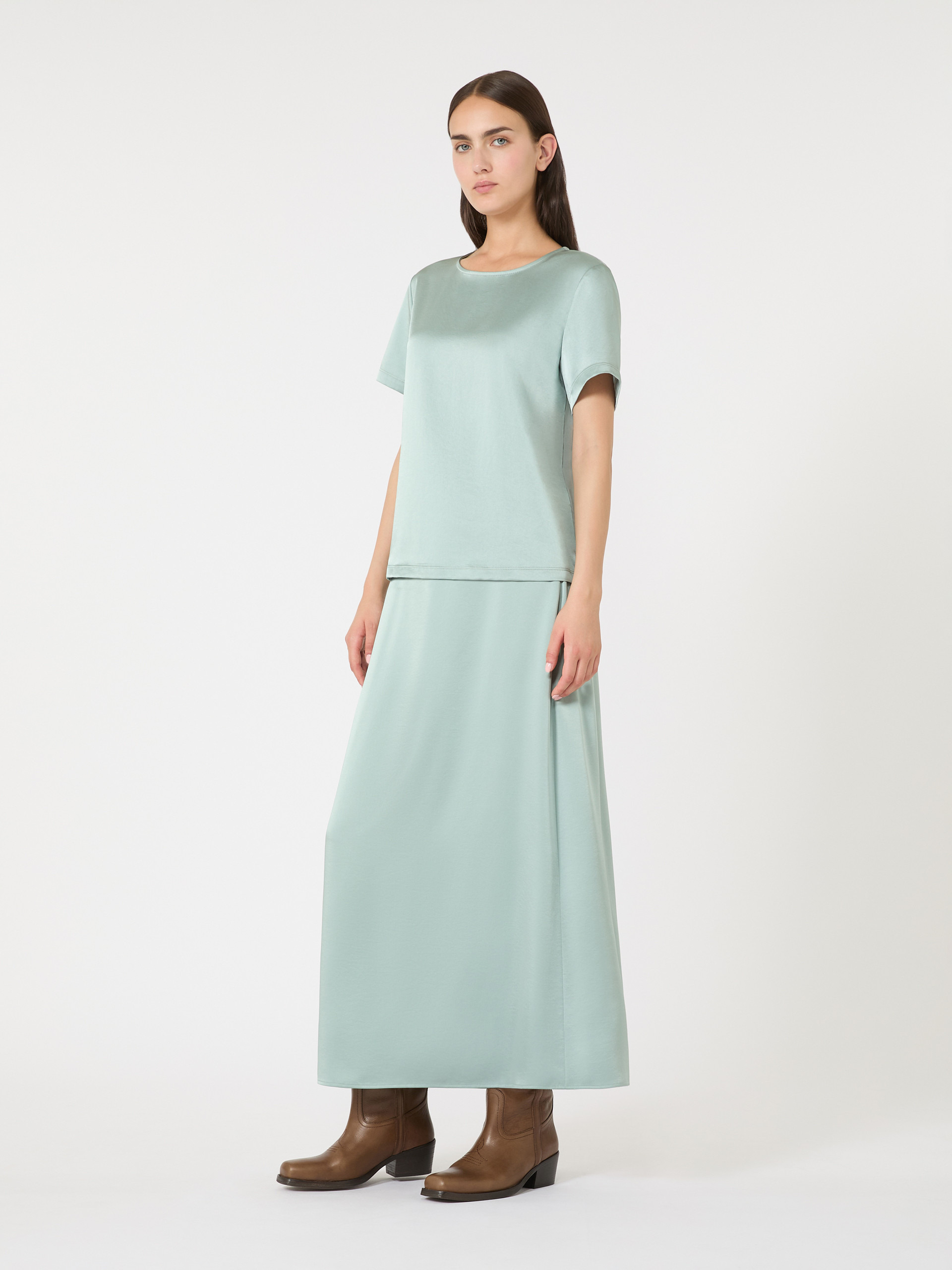 GILBERT Satin and jersey T-shirt - 2