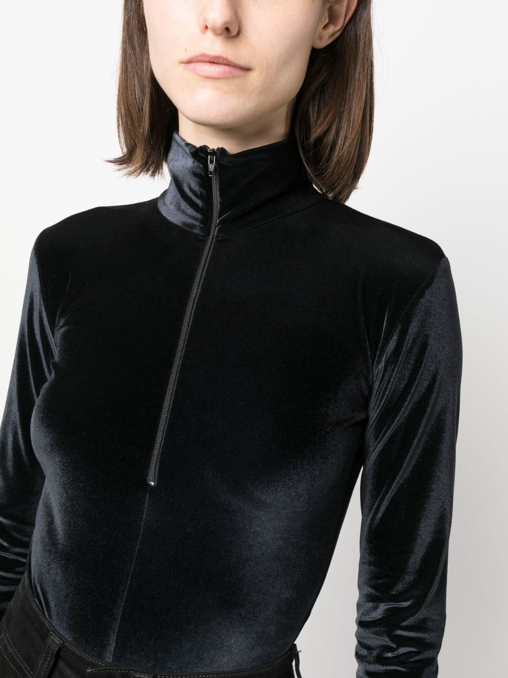 zip-up velvet body - 5