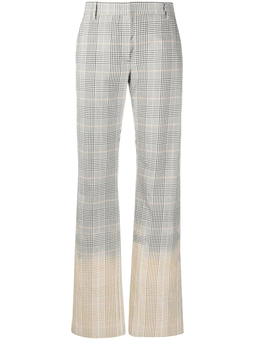 high-waisted check trousers - 1