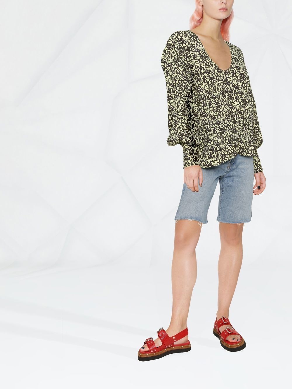 abstract-print blouse - 3
