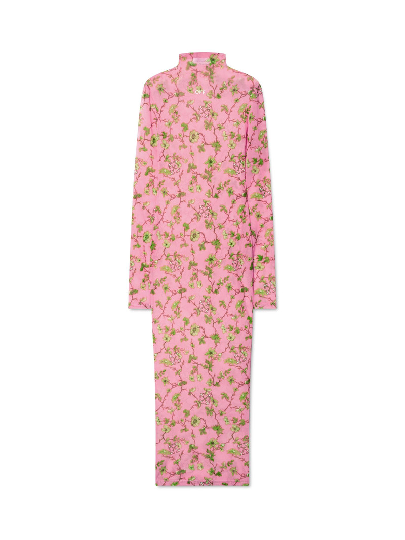Pink Ramage Tulle Long Dress - 1