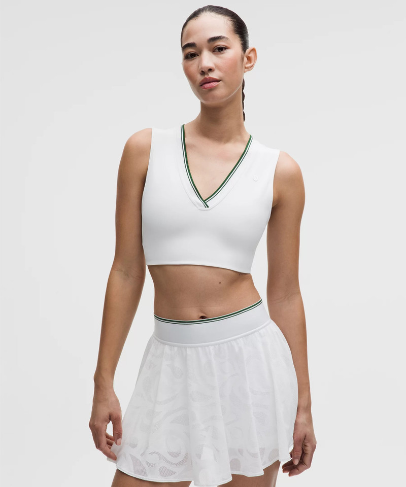 Paisley Mesh-Back V-Neck Longline Tennis Bra *Medium Support, B/C Cup 1