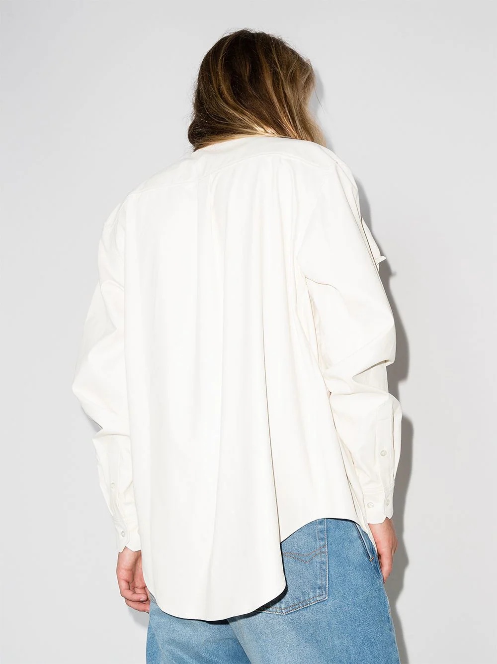 Pop Up draped-detailing shirt - 3