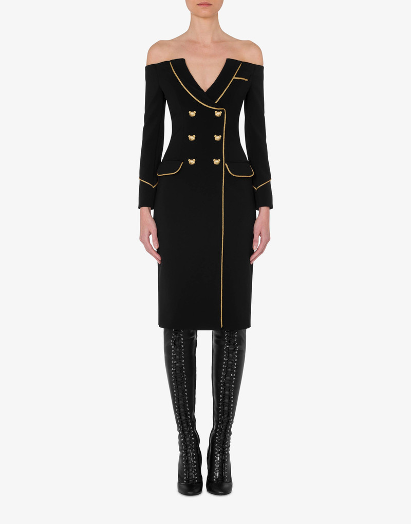 Moschino TEDDY BUTTONS CRÊPE DRESS outlook
